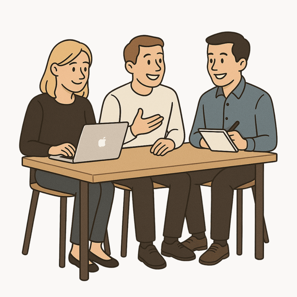 RephraseAI cartoon office illustration